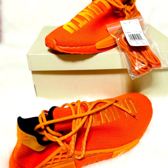 Pharrell Williams Orange Adidas HU NMD Originals Gy0095 - Picture 6 of 11